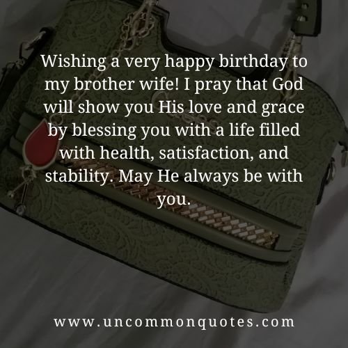 happy birthday prayer message to my brother wife